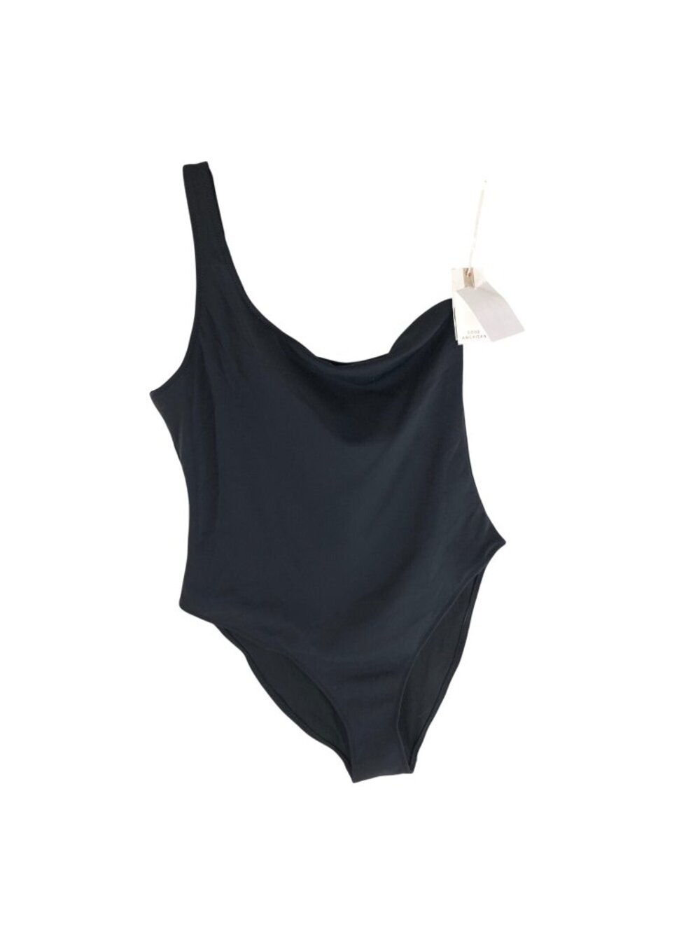 Good American Good Compression Hot Shoulder One-Piece Swimsuit Black 1 US S